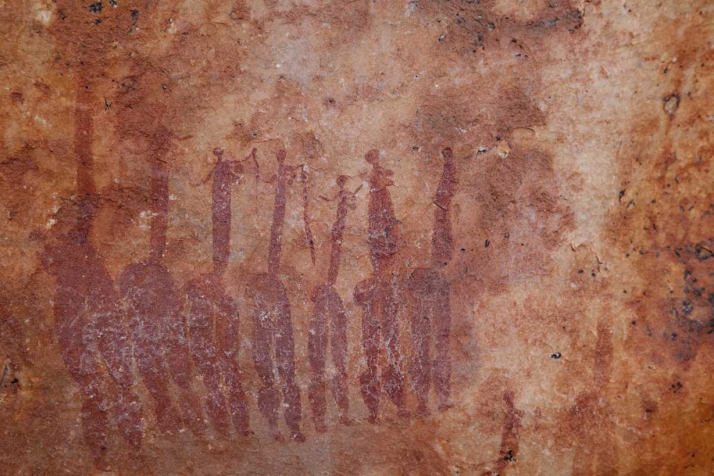 South Africa Rock painting of dancing ladies art print by Wendy Kaveney for $57.95 CAD